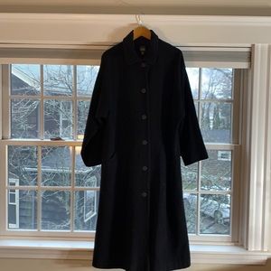 Eileen Fisher black Italian wool winter coat sz M